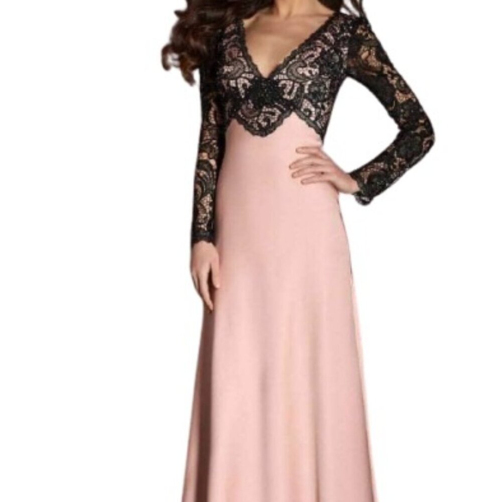 NWT Clarisse M6222 Mother of the Bride Dress Blush/Black Size 14